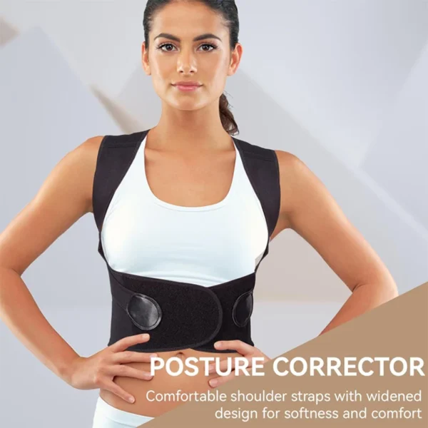 Corrector de postura de espalda transpirable para hombre o mujer, cinturón de soporte ajustable para hombres mujeres y niños - Imagen 4