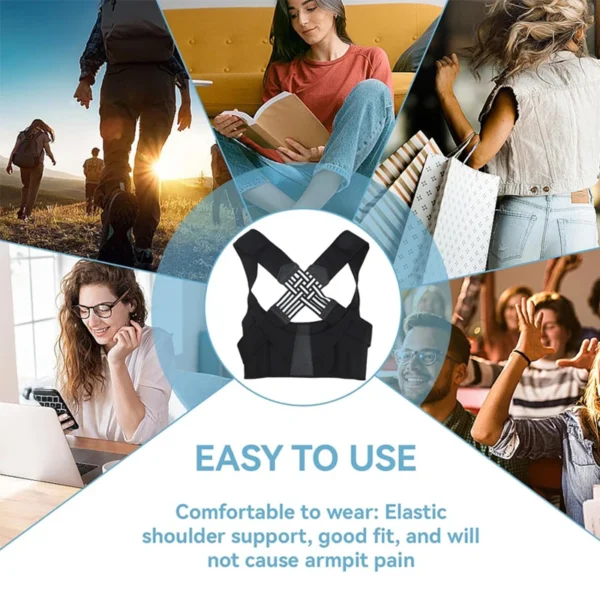 Corrector de postura de espalda transpirable para hombre o mujer, cinturón de soporte ajustable para hombres mujeres y niños - Imagen 3